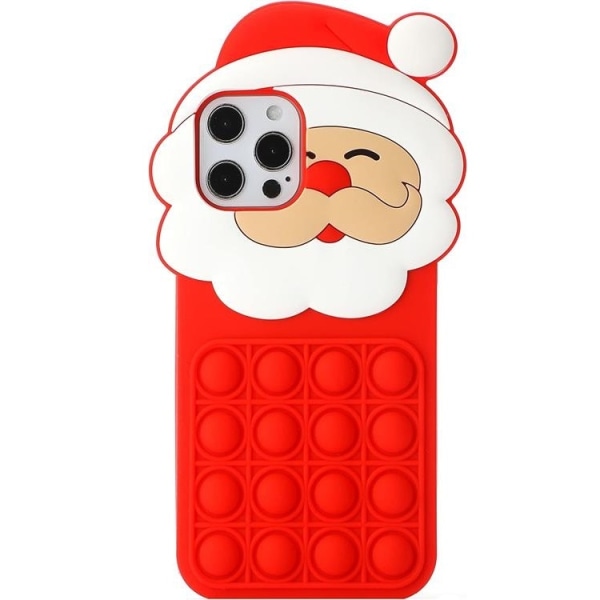 iPhone 13 Pro Max matkapuhelimen suojus silikoni Santa Claus Pop It - punainen