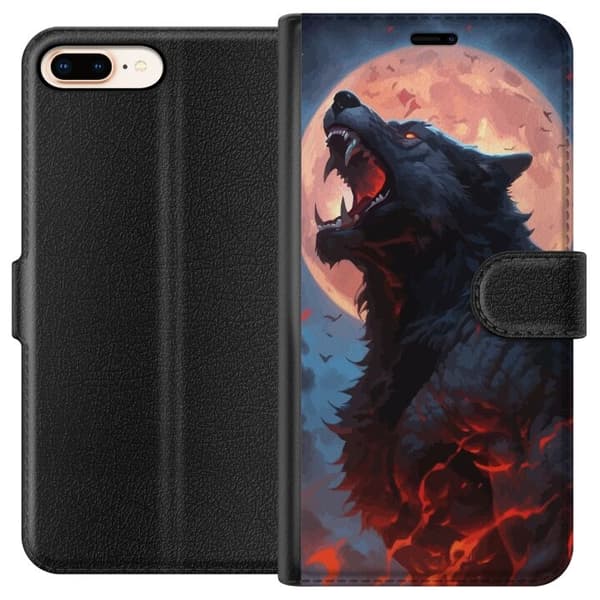 Pung Taske til Apple iPhone 8 Plus med hylende ulv