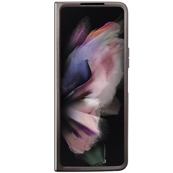 Guess Galaxy Z Fold 5 Mobilskal Läder 4G Diamond Triangle - Brun