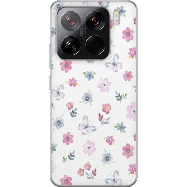 Taske til Xiaomi 15 Pro med blomster og sommerfugle