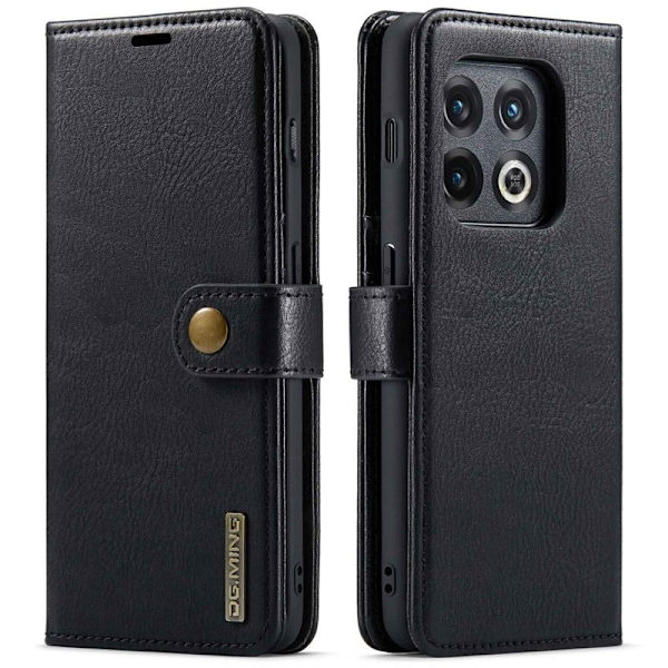 DG.MING OnePlus 10 Pro 5G Plånboksfodral Äkta Läder Stötsäker Svart