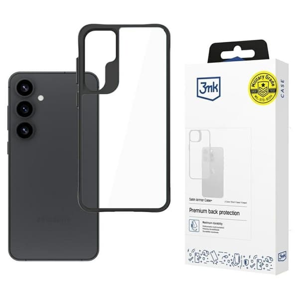 3MK Mobilskal till Galaxy S25 Plus Satin Armor - Svart Black