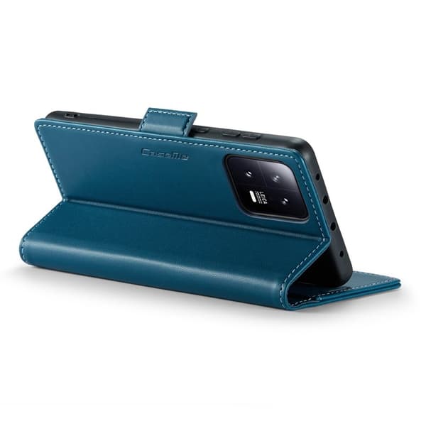 CASEME Xiaomi 13 Plånboksfodral Konstläder RFID-Skydd 3 Kort Blå