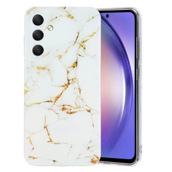 Samsung Galaxy S26 Skal Marmor Mönster Målat TPU - Vit
