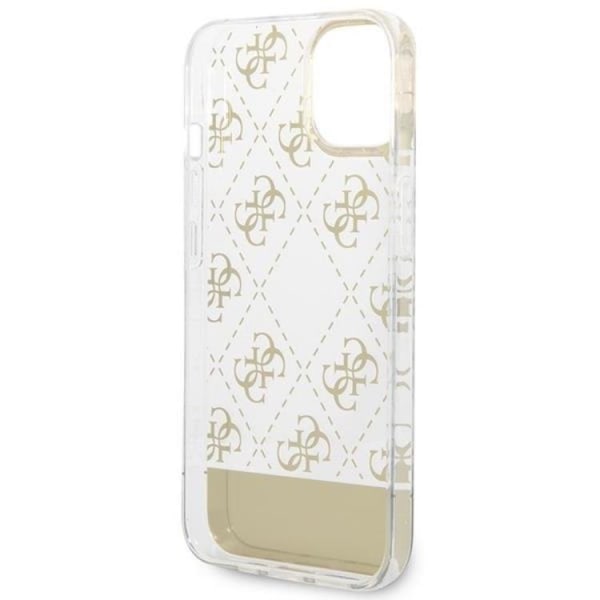 GUESS iPhone 14 Plus Skal 4G Pattern Script - Guld