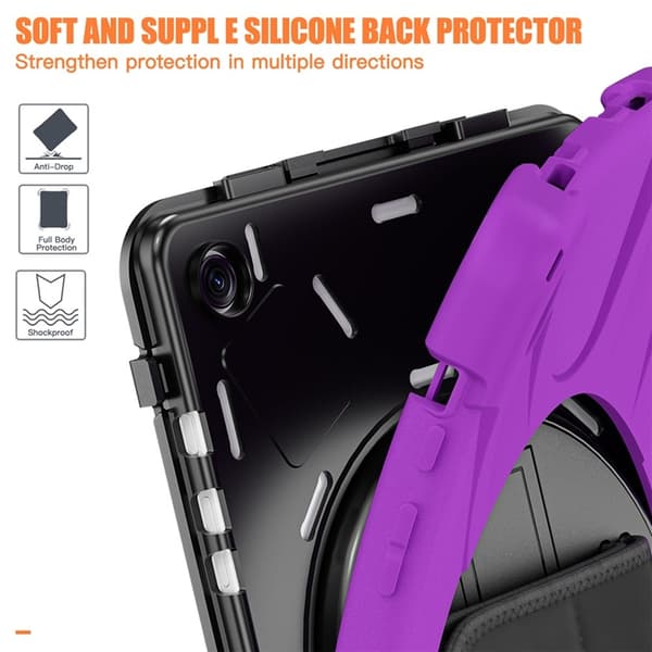 Mobilskal till Galaxy Tab A9 Plus Silikon Rotary Kickstand Lila