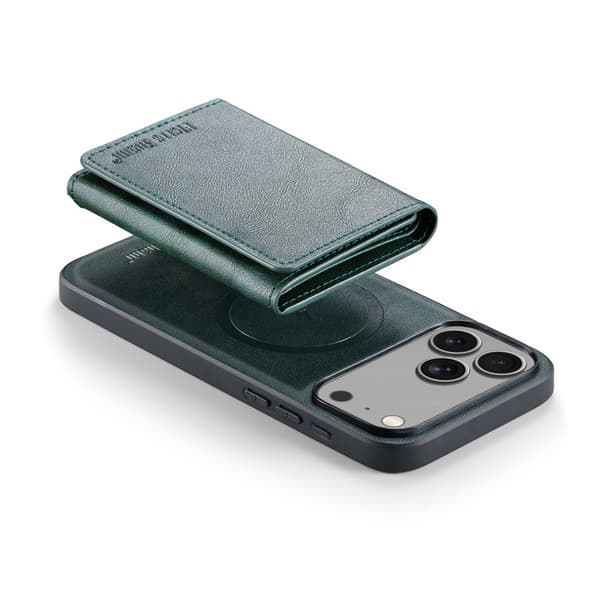 FIERRE SHANN FS030 iPhone 17 Pro Plånboksfodral Konstläder - Grön Grön