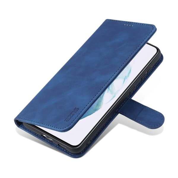 AZNS Samsung Galaxy S24 Plånboksfodral Ställ Konstläder - Blå