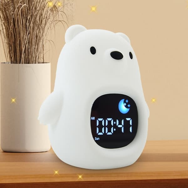 Väckarklocka med Nattlampa White Bear Tappkontroll JL-821