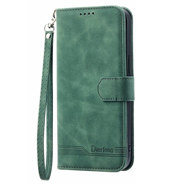 DIERFENG DF-03 Xiaomi 12 Lite 5G Plånboksfodral Konstläder - Grön