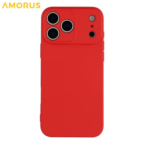 AMORUS Mobilskal till iPhone 17 Pro Precise Cutouts TPU Fiber - Röd Röd