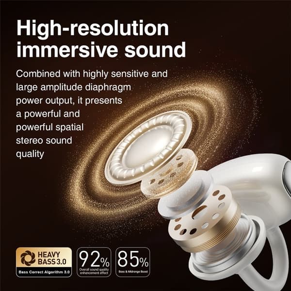 HILEO Trådlösa Hörlurar Bluetooth In-ear ENC Stereo Hi85 - Vit Vit