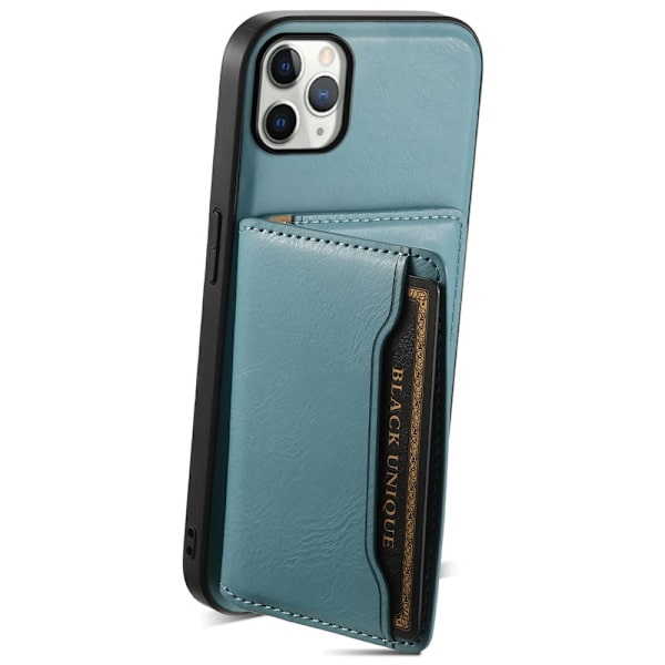 DENIOR Mobilskal till iPhone 11 Pro Max Äkta Läder Magnetisk Blå