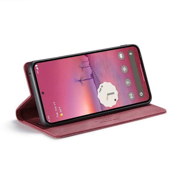 AUTSPACE Google Pixel 9 Pro Wallet Fodral KonstLäder - Röd