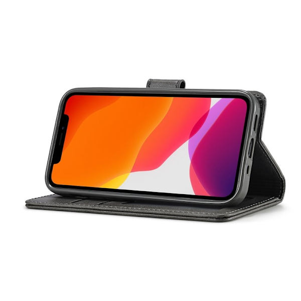 LC.IMEEKE iPhone 12 Pro Max Plånboksfodral Konstläder - Grå
