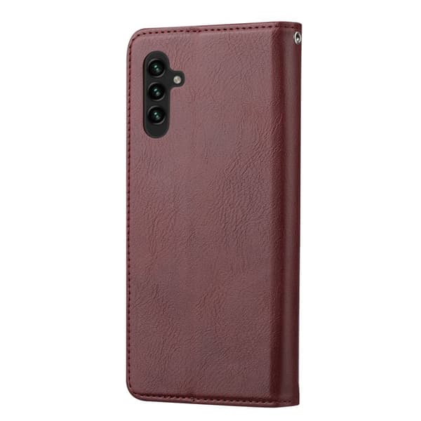 Mobilskal för Samsung Galaxy S26 Plus Magnetiskt Konstläder Ställ - Vinröd