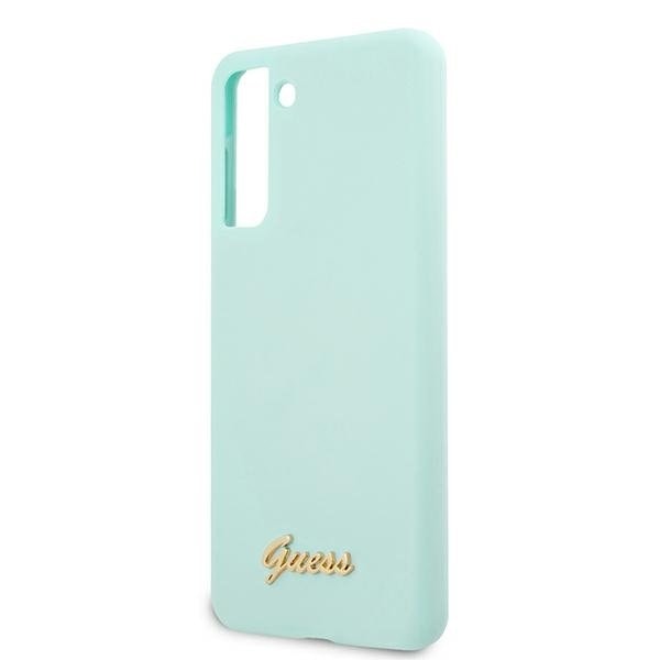 Guess Skal Galaxy S21 Plus Silicone Script Metal Logo - Blå Blå