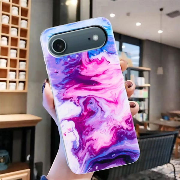 Mobilskal till iPhone Air Marble Pattern Painted TPU - Rosa Rosa