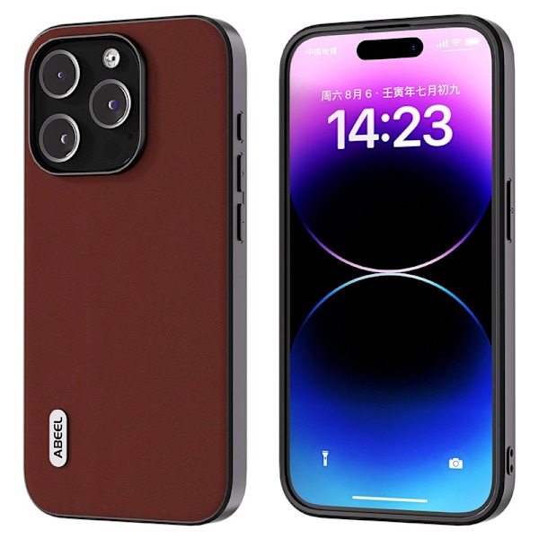 ABEEL Mobilskal till iPhone 14 Pro Max Äkta Läder - Brun