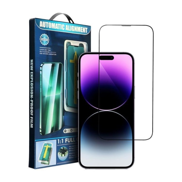 iPhone 12 Härdat Glas Skärmskydd Plus Applicator - Svart Svart