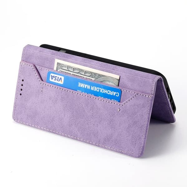 Samsung Galaxy S26+ Plånboksfodral RFID Skydd Konstläder - Lila