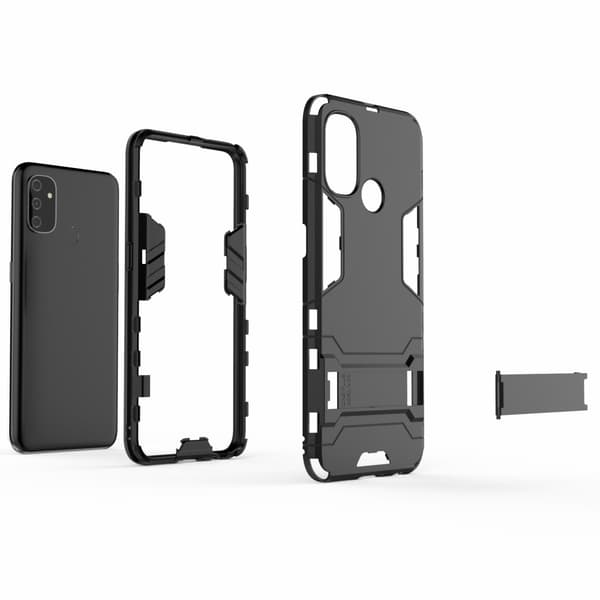 Kick-Stand Telefontaske til Oneplus Nord N100 - Sort Black