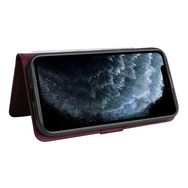 BETOPNICE iPhone 11 Pro Plånboksfodral Detachable Konstläder - Vinröd