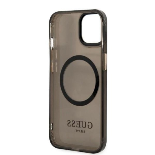 GUESS iPhone 13 Skal MagSafe Gold Outline Translucent - Svart Svart