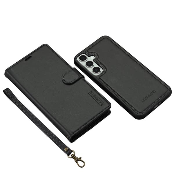LC.IMEEKE L2 Series Samsung Galaxy S23 FE Plånboksfodral Konstläder - Svart