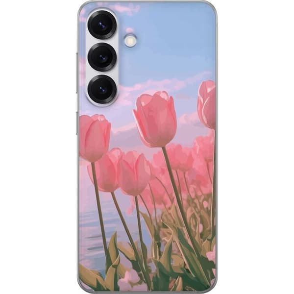 Mobilskal till Samsung Galaxy S25 med Rosa Tulpaner
