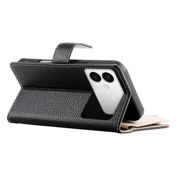 Samsung Galaxy S26 Edge Plånboksfodral Dragkedja Konstläder Flip - Svart