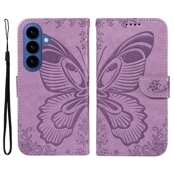 Samsung Galaxy S26 Plus Skal PU Läder Folio Flip - Ljus Lila