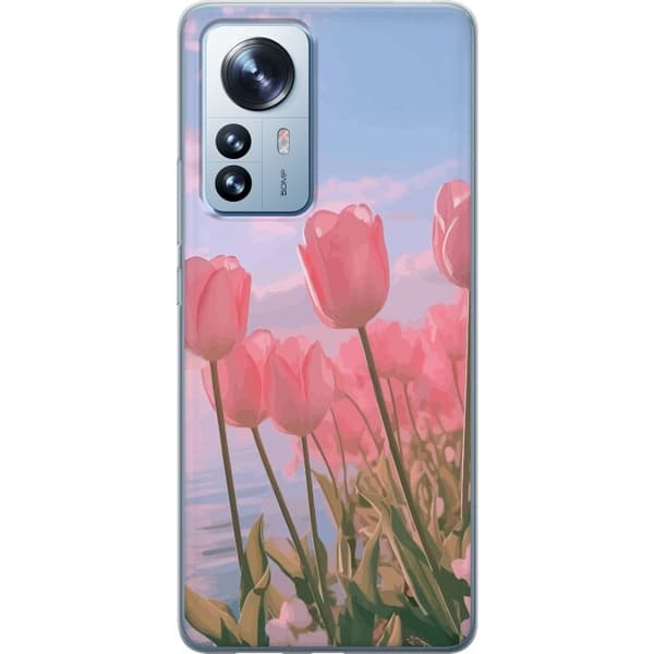 Mobilskal till Xiaomi 12 Pro med Rosa Tulpaner