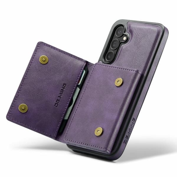 DG.MING Konstläder Plånboksfodral för Samsung Galaxy S25 FE Lila