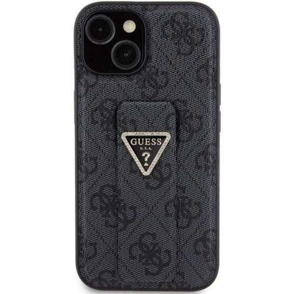 Guess Mobilskal till iPhone 15 Grip Stand Triangle Strass - Svart Svart