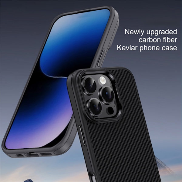 IPAKY Mobilskal till iPhone 16 Pro Carbon Fiber - Grå Grå