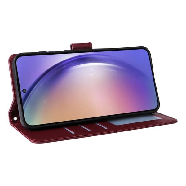 ABEEL Samsung Galaxy A55 5G Plånboksfodral Konstläder - Vinröd
