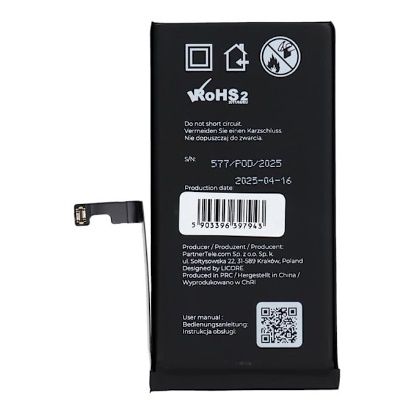 iPhone 15 Batteri 3349mAh LICORE