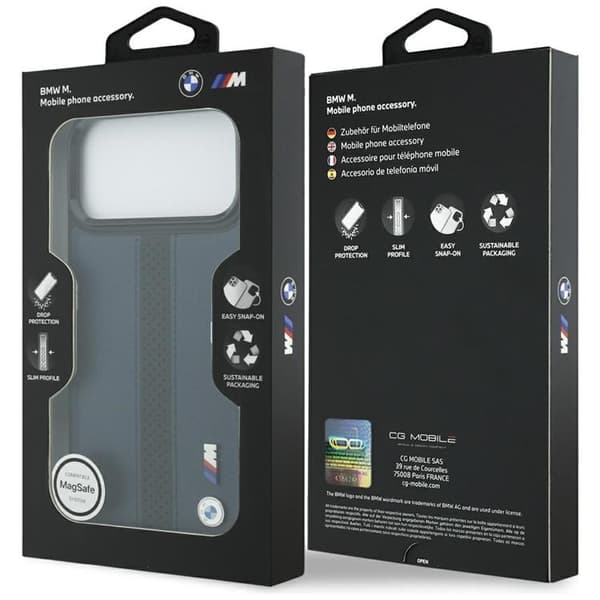 BMW Mobilskal till iPhone 17 Pro Max MagSafe M Perforated Stripe Logo - Marinblå Blå