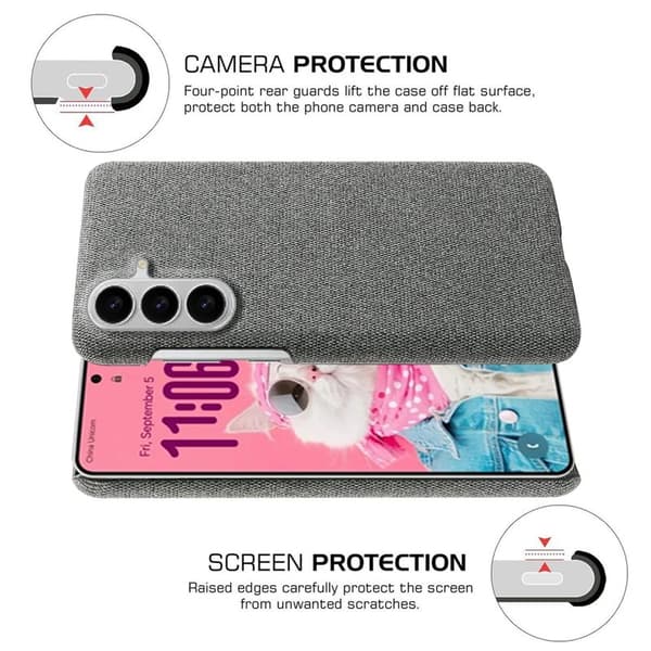 Mobilskal till Samsung Galaxy S26 / S26 Pro Klädd Textur Anti-Scratch Plast Grå