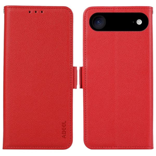 ABEEL iPhone Air Plånboksfodral Litchi Textur Konstläder RFID-Skydd Röd