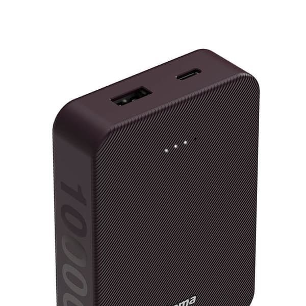 HAMA Powerbank Colour 10 10000mAh USB-C+USB-A Plommon