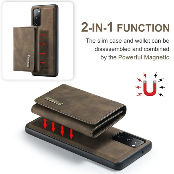 DG.MING M1 Series Magnetisk Tri-Fold Plånboksfodral - Brun
