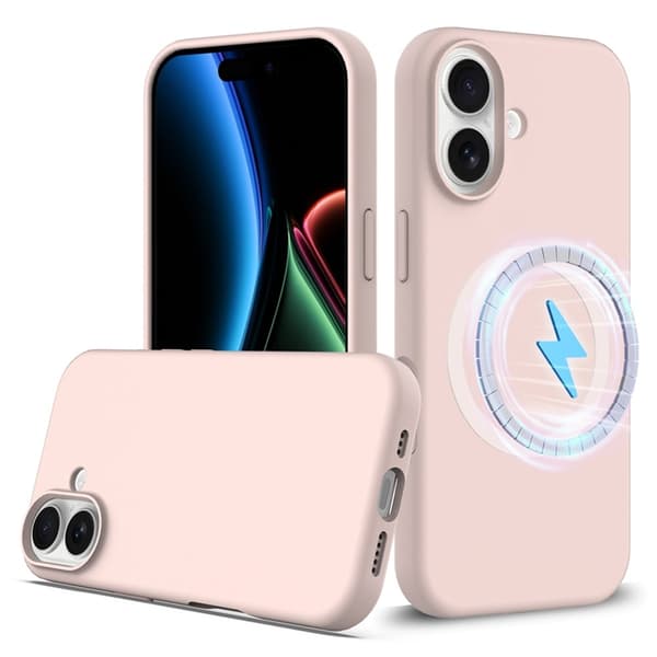 Mobilskal till iPhone 17 MagSafe Silikon Anti-Drop - Rosa Rosa