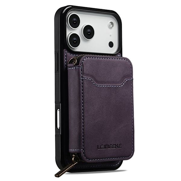 LC.IMEEKE L6 iPhone 17 Pro Plånboksfodral Konstläder - Lila