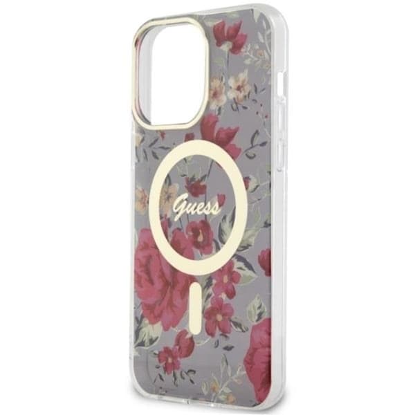 Guess iPhone 14 Pro Mobilskal MagSafe Flower - Grøn Grön