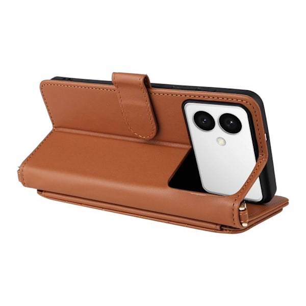 Samsung Galaxy S26 Edge Plånboksfodral Konstläder Ställ - Brun