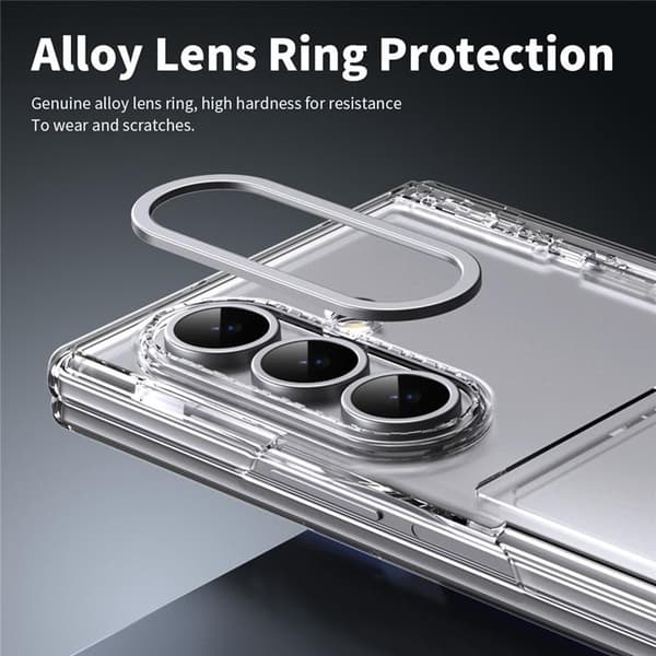 Plånboksfodral För Galaxy Z Fold 8 med Härdat Glas - Transparent