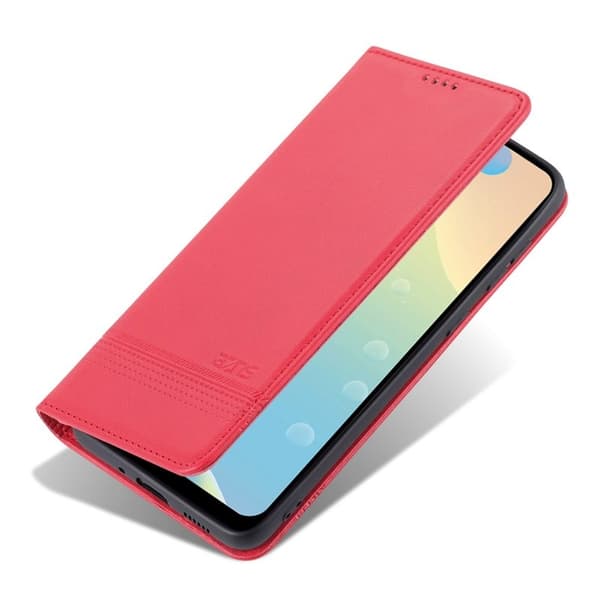 AZNS Samsung Galaxy A73 Plånboksfodral Konstläder - Röd