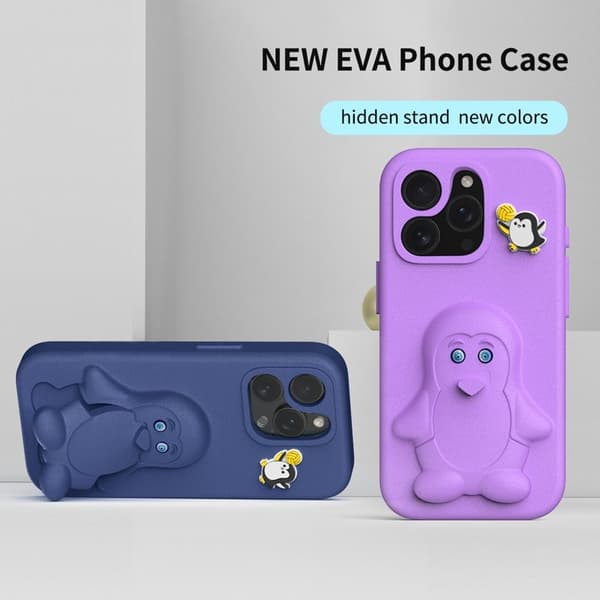 Penguin Mobilskal till iPhone 14 Pro Kickstand Stöttålig EVA - Blå
